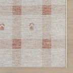 Dash & Albert Zale Peach Machine Washable Rug, 2 X 3 Feet, Oranges/White Plaid Pattern