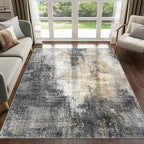 GENIMO Washable Area Rugs for Living Room, 10x14 Modern Non Slip Rugs, Low Pile Lightweight Soft Print Rug for Bedroom, Dining Room, Home Office, Washed Livid