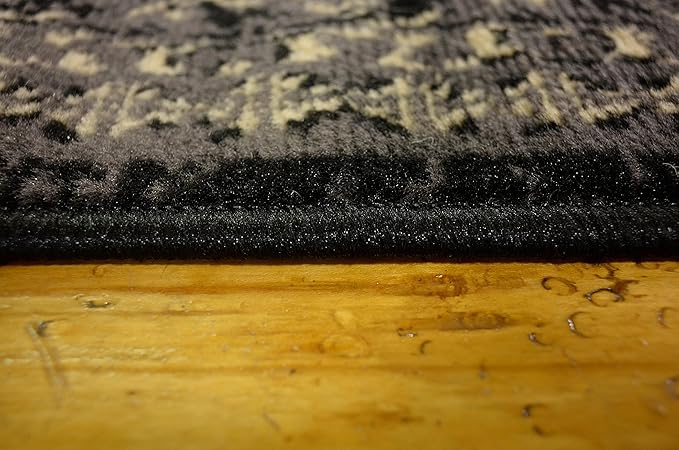 Unique Loom Taftan Collection Border Geometric Tribal Inspired Design Area Rug (2' 7 x 10' 0 Runner, Black/ Gray)