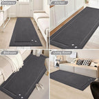 BEQHAUSE Dog Door Mat for Muddy Paws 36"x60" Dirt Trapper Absorbent Doormat Non Slip Entryway Rugs Washable Stain Resistant Welcome Floor Mat Soft Low-Profile for Front Back Door, Dark Grey