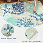 Tritard Coastal Area Rug 2x3 - Small Machine Washable Foldable Throw Rugs Non-Slip Beach Ocean Entryway Doormat Indoor Entrance Carpet for Kitchen Bathroom Laundry Bedroom Living Room, Navy