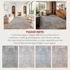 Kuden 3x5 Small Rug, Machine Washable, Non-Slip Backing, Vintage Style, Soft, Low Pile, Area Rugs for Entryway Kitchen Indoor Entrance