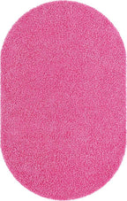 Unique Loom Solid Shag Collection Area Rug (5' 1" x 8' Oval, Taffy Pink)