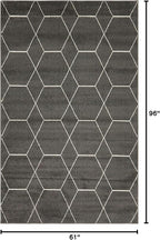 Unique Loom Trellis Frieze Collection Area Rug - Geometric (5' 1" x 8', Dark Gray/ Ivory)