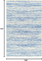 Mark&Day Wool Rugs, 9x12 Marie Global Dark Blue Area Rug, Blue Beige Carpet for Living Room, Bedroom or Kitchen (8'10" x 12')