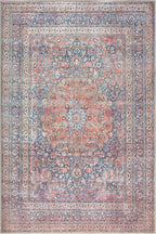 Bloom Rugs Washable Non-Slip 2' x 3' Rug - Multicolor Traditional Medallion Area Rug for Living Room, Bedroom, Dining Room, and Kitchen - Exact Size: 2' x 3'