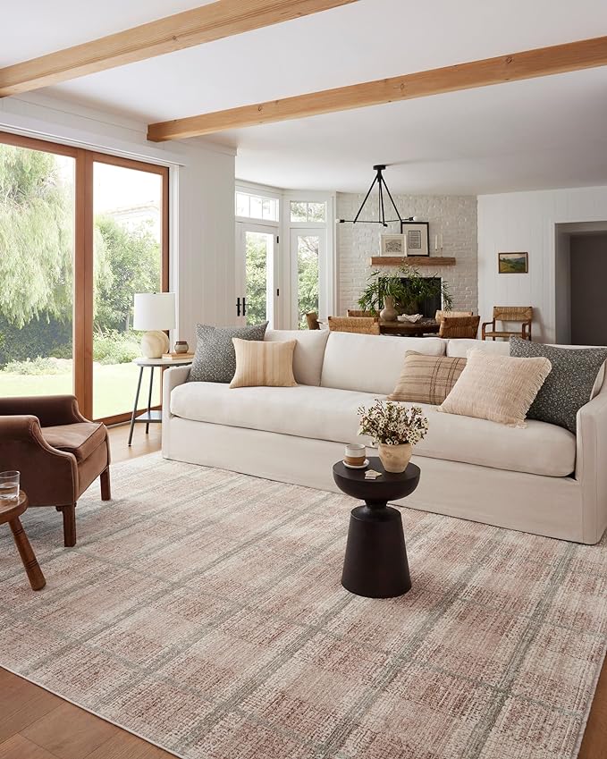 Loloi Angela Rose Ember Collection EMB-06 Clay/Mist 5'-3" x 7'-6" Area Rug