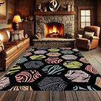 Large Living Room Area Rug 3x4ft,Modern Geometric Rugs, Multicolor Low Pile Farmhouse Carpet, Machine Washable & Non-Slip Non-Shedding for Classroom, Bedroom & Dorm