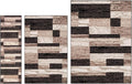Superior Rockwood 3 Piece Indoor Area Rug Set, Jute Backing, Modern Color Block Decor for Hallway, Entry, Office, Kitchen, Living Room Floors, Plush Rugs, 2' 7" x 8', 5' x 8', 8' x 10', Chocolate