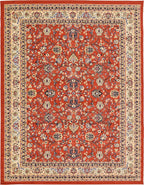 Unique Loom Sialk Hill Collection Area Rug - Washington (9' x 12' Rectangle Terracotta/Cream)