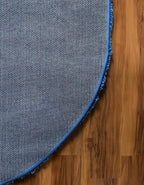 Unique Loom Solid Shag Collection Area Rug (5' 3" x 8' Oval, Periwinkle Blue)