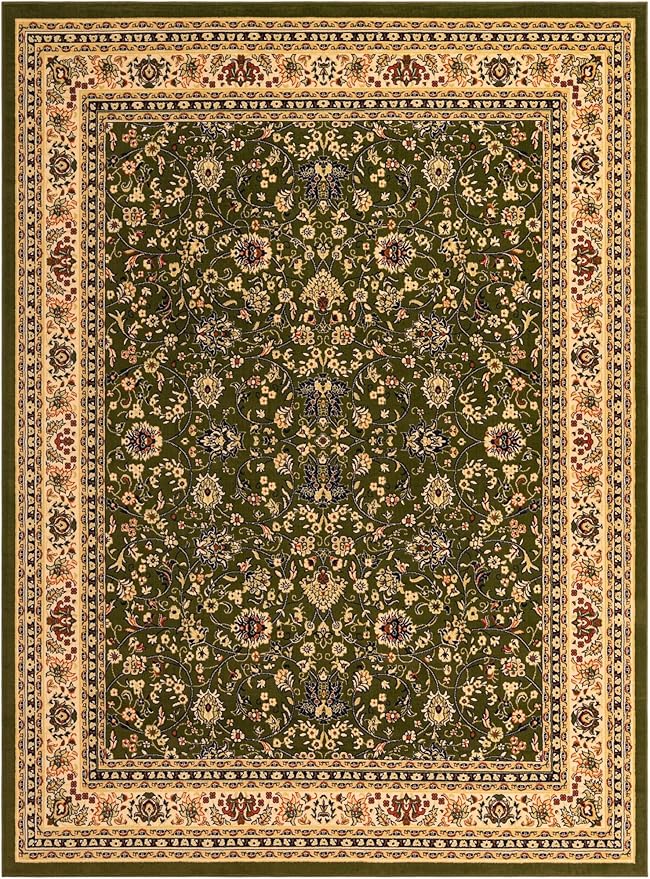 Unique Loom Sialk Hill Collection Area Rug - Washington (9' 10" x 13' 1" Rectangle Green/Hunter Green)