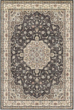 HUGEAR Machine Washable Area Rugs 6x9 Vintage Black Living Room Bedroom Rug Neutral Style Non Slip Stain Resistant Low Pile Throw Carpet for Home Retro Aesthetic Modern Decor