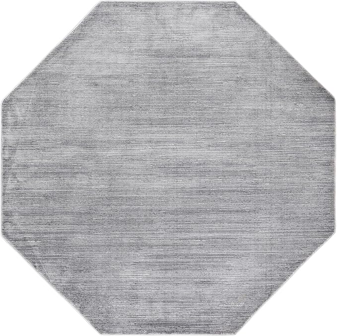 Unique Loom Finsbury Collection Area Rug - Kate (7' 10" Octagon, Gray/ Ivory)