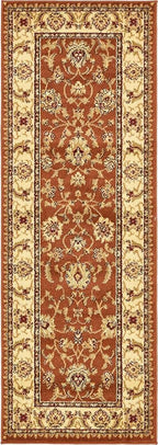 Unique Loom Voyage Collection Traditional Oriental Classic Intricate Design Area Rug (2' 2 x 6' 0 Runner, Terracotta/Ivory)