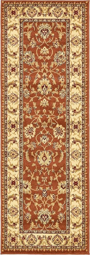 Unique Loom Voyage Collection Traditional Oriental Classic Intricate Design Area Rug (2' 2 x 6' 0 Runner, Terracotta/Ivory)