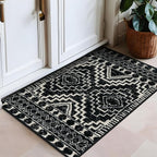 Rugshop Southwestern Black and White Tribal Area Rug – Geometric Diamond Pattern Carpet for Living Room, Bedroom, or Entryway – Boho Rustic Soft Floor Decor 2' x 3' Black