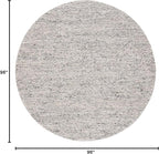 SAFAVIEH Natura Collection Area Rug - 8' Round, Light Grey & Ivory, Handmade Wool Blend, Textured Design, Ideal for Living Room, Bedroom, Dining Space (NAT620G)