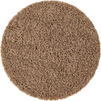Unique Loom Solid Shag Collection Area Rug (3' 3" Round, Sandy Brown)