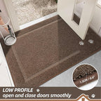 BEQHAUSE Dog Door Mat for Muddy Paws 32"x70" Dirt Trapper Absorbent Doormat Non Slip Entryway Rugs Washable Stain Resistant Welcome Floor Mat Soft Low-Profile for Front Back Door, Brown
