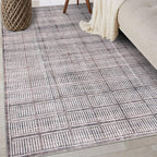 Rugshop Bohemian Stripe Lines Washable Non Slip Area Rug 3' x 5' Brown