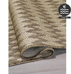 FH Home Flat Woven Outdoor Rug - Waterproof, Easy to Clean, Stain Resistant - Premium Polypropylene Yarn - Geometric - Patio, Deck, Porch, Balcony, Laundry Room - Giza - Sand - 3ft 11 in x 5ft 6in