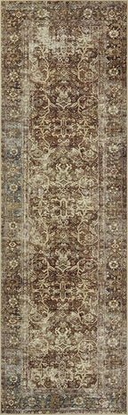 Loloi Magnolia Home by Joanna Gaines Sinclair Collection SIN-01 Rust/Lagoon 2'-3" x 3'-9", .25" Pile Height, Machine Washable, Accent Rug