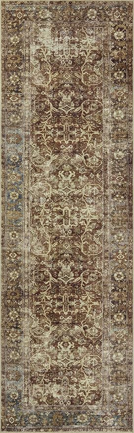Loloi Magnolia Home by Joanna Gaines Sinclair Collection SIN-01 Rust/Lagoon 8'-6" x 11'-6", .25" Pile Height, Machine Washable, Area Rug