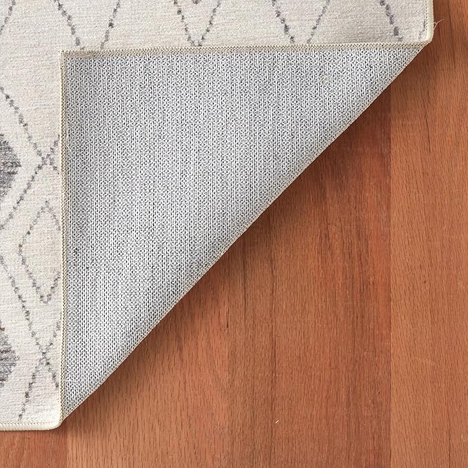Dash & Albert Chandler Ivory Machine Washable Rug, 7.5 X 9.5 Feet, Ivory Geometric Pattern - Premium Luxury Hotel Quality Soft Breathable Hypoallergenic Machine Washable Easy Care All Season