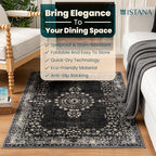 Istana 3x5 Area Rug - Black Modern Rugs for Living Room 3x5 - Foldable Rugs for Bedroom/Living Room Rug - Stain Resistant Washable Rug - Eco-Friendly Small Area Rugs