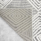 Antep Rugs Palafito 4x6 Geometric Shag Diamond High-Low Pile Textured Indoor Area Rug (Gray, 3'11" x 5'11")