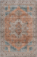 GLN Rugs Contemporary Collection - Machine Washable Area Rug, Contemporary Washable, Non Slip, Low Pile Chenille Rug, Living Room, Bedroom, Kitchen Rug (2' x 3' Blue Ivory)
