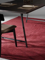 Rugsotic Carpets Hand Knotted Gabbeh Wool 5'x8' Area Rug Solid Dark Red L00111