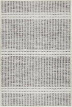 Dash and Albert Malta Grey Machine Washable Area Rug - 3' x 5' Grey Stripe Washable Accent Rug - Durable, High Traffic Areas Kitchen, Mudroom, Hallways