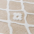 Ivory 4x6 Area Rug Moroccan Shag Office Washable Carpet Soft Non Shedding Neutral Boho Doormat Plush Pile Modern Throw Rug for Entryway Kitchen Dining Room Bedroom Living Room