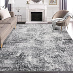Area Rug Living Room Rugs - 5x8 Large Soft Indoor Neutral Modern Abstract Low Pile Washable Rug Carpet for Bedroom Dining Room Farmhouse Home Office - Grey