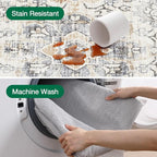 LUMI Washable Area Rug 5x8 for Living Room, Ultra Soft Stain Resistant Carpet with Non Slip Rubber Backing, Non-Shedding Low Pile Rugs for Bedroom, Dining Room, Indoor, Office