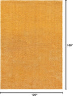 Unique Loom Davos Shag Collection Area Rug - Solid (10' x 14' 1" Rectangle, Sun Yellow)