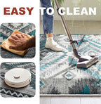 YHSF South West Native American Rug Ritz – Native Tribal American Indian Inspired Rug - Living Room, Bedroom, Hallway, Entryway & High-Traffic Area Rugs - Washable - Soft - Steel, 8 Feet x 10 Feet