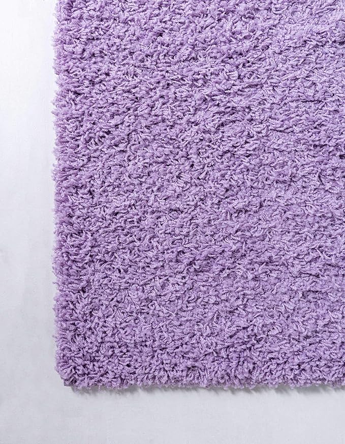 Unique Loom Solid Shag Collection Area Rug (7' 1" x 10' Rectangle, Lilac)