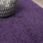 Eyely UES100N-6OV Supersoft Haze Solid Low-Pile Indoor Area Rug, Coastal, Bohemian, Minimalist, Classic, Casual for Bedroom,Kitchen,Living Room,Non Shedding,Easy-Washing, Purple, 6 X 9 Oval