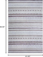 Alfa Rich 5x8 Gray Off White Washable Area Rugs for Living Room Bedroom Kitchen Decor Cotton Rug