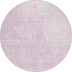 Addison Rugs Chantille ACN591 Pink 8' x 8' Indoor Outdoor Round Rug, Easy Clean, Machine Washable, Non Shedding, Bedroom, Living Room, Dining Room, Kitchen, Patio Rug