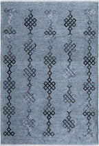 Alfa Rich 3x5 Bluish Gray Washable Area Rugs for Living Room Bedroom Kitchen Decor Cotton Runner