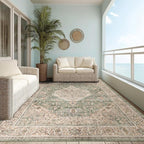 Area Rug Non Slip Machine Washable Ultra Soft Living Room/Bedroom/Kitchen/Outdoor/Classroom Celadon, 8'×10'