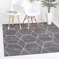 Unique Loom Trellis Frieze Collection Area Rug - Geometric (7' Square, Dark Gray/ Ivory)