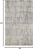 Dash and Albert Malone Everglade Hand Tufted Wool Rug, 8 X 10 Feet, Blue Graphic Pattern - Premium Luxury Hotel Quality Soft Breathable Hypoallergenic Machine Washable Easy Care All Season