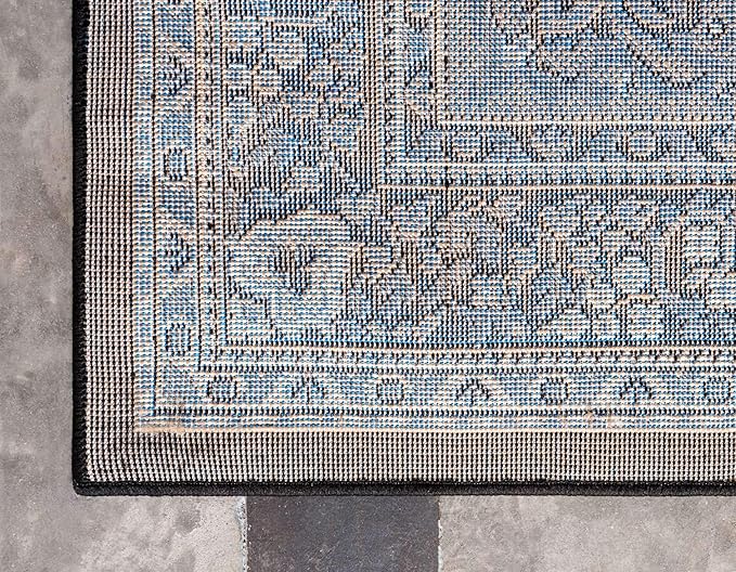 Unique Loom Reza Collection Traditional Persian Style Area Rug, 8 x 10 ft, Black/Beige
