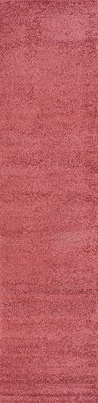 Eyely UES100E-28 Supersoft Haze Solid Low-Pile Indoor Runner Rug Casual;Contemporary;Solid;Traditional, Bedroom, Kitchen, Living Room, Easy-Cleaning, Non-Shedding, 2 X 8, Red