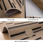 Tangsoo Stripe Easy Jute Rug,Ultra Thin 2x3 Outdoor Rug for Entryway,Non-Slip Washable Small Rug Modern Front Door Mat Non Shedding Throw Carpet for Kitchen Bedroom Porch Doorway